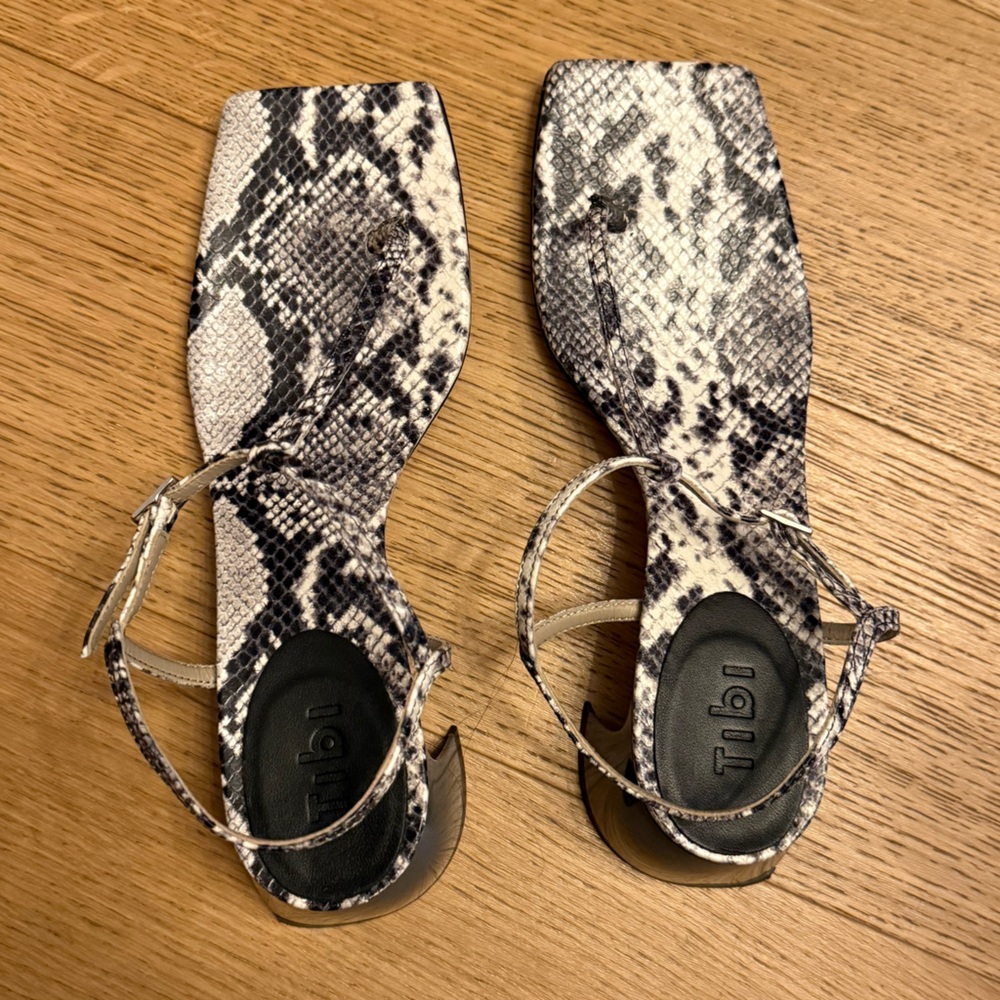 Tibi Georgia Embossed Snake Sandal